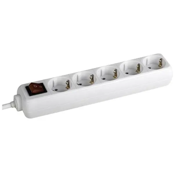 Prelungitor Bachmann SELLY 5xCEE7/3 PC, cu intrerupator, lungime cablu 5m, H05VV-F 3G1, alb BM-3812575