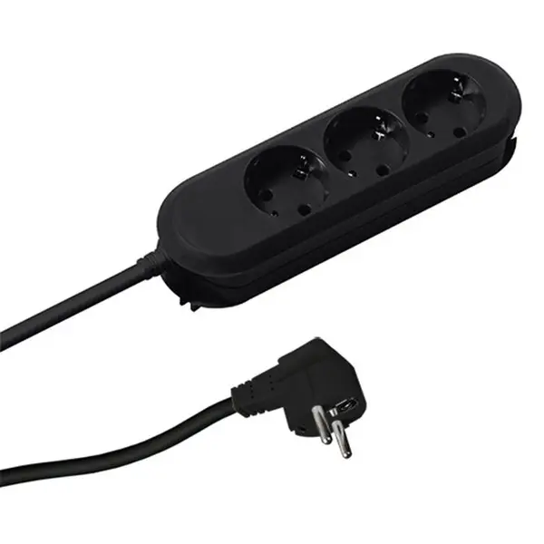 Prelungitor Bachmann SMART 3xCEE7/3 N. B387.171, 3 prize, cablu 3 m, 3x1.5mm, negru