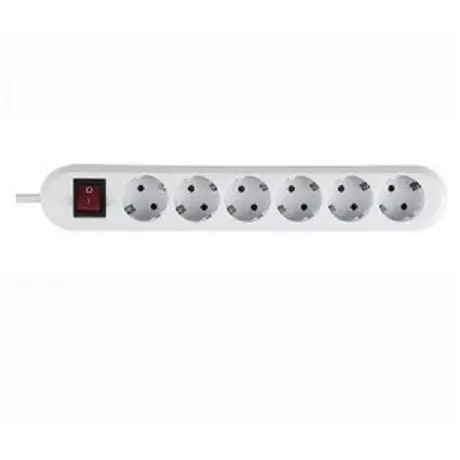 Prelungitor Bachmann SMART 6xCEE7/3 PC, cu intrerupator, lungime cablu 1.5m, H05VV-F 3G1.5, alb, demontabil BM-381.250KR