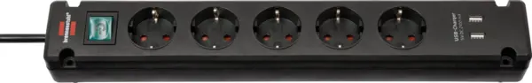 prelungitor brennenstuhl bremounta 5 prize, 2 usb-uri, 3m, buton on off, prindere in suruburi