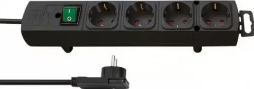 Prelungitor Brennenstuhl Comfort Line Plus 188989, 4 prize, 2m (Negru)