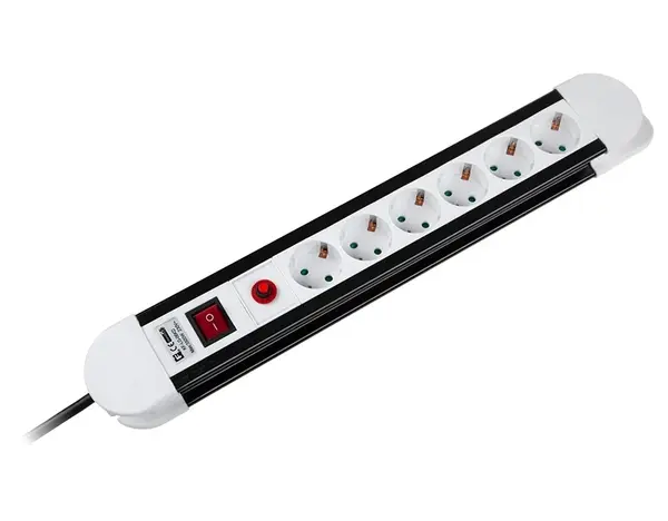 Prelungitor cu 6 prize, 16A, 3500W, lungime 1.5m, protectie la supratensiune, URZ3069-1.5