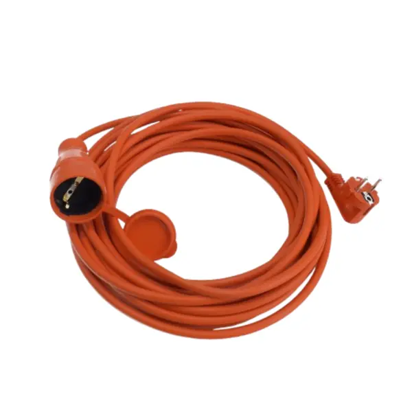 Prelungitor cu fisa si priza IP44 15 m pentru exterior cu capac de protectie sectiune cablu 3x1.5 mm² portocaliu