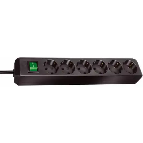 Prelungitor cu priza multipla Brennestuhl 1159500400, 6 posturi, 3m, Switch, Eco-Line (Negru)