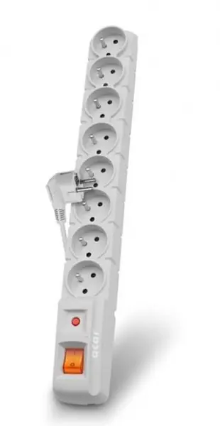 Prelungitor cu protectie cu 8 prize Schuko 1.5m alb, Acar S8