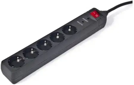 Prelungitor cu protectie Gembird SPG5-C-10, 5 prize, 3 m (Negru)