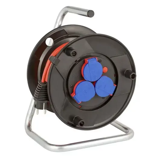 Prelungitor cu tambur pentru exterior Brennenstuhl Garant, 3 prize, IP44, protectie la supraincalzire, cablu H05VV-F3G1.5, 20m