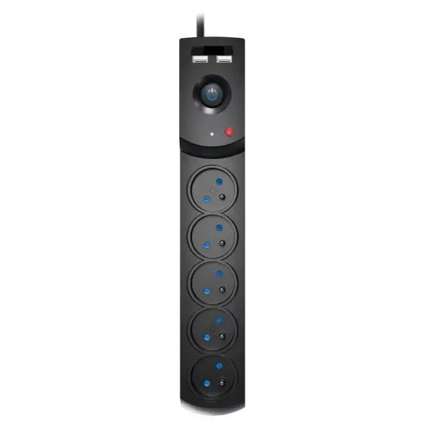 Prelungitor electric 3m, 230V, 3x1mm ², numar prize 230V x 5buc. E USB 2.0, IP20