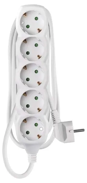 Prelungitor Emos - P0521R, 5 prize , 1.5 m, alb