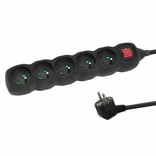 Prelungitor Esperanza ELK214K, switch ON/OFF, 5 prize, 1.5m (Negru)