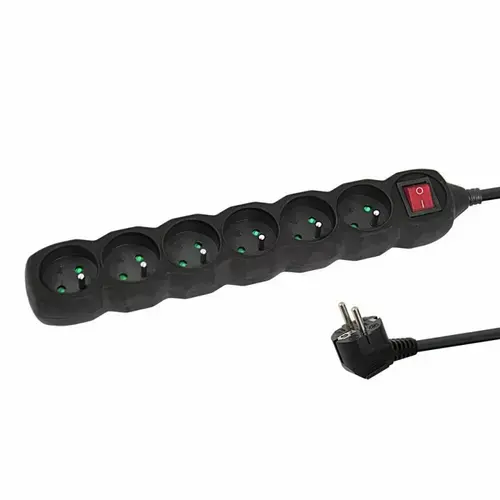 Prelungitor Esperanza ELK217K, switch ON/OFF, 6 prize, 1.5m (Negru)