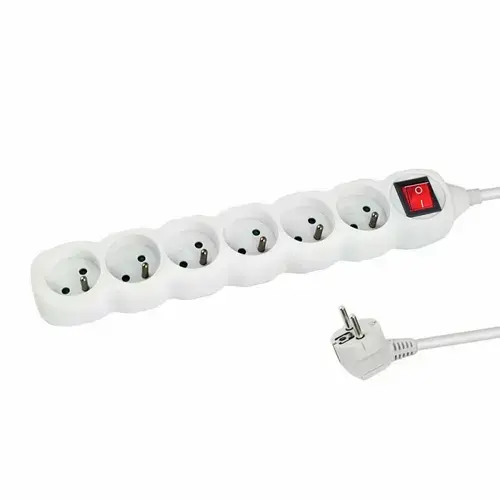 Prelungitor Esperanza ELK217W, switch ON/OFF, 6 prize, 1.5m (Alb)