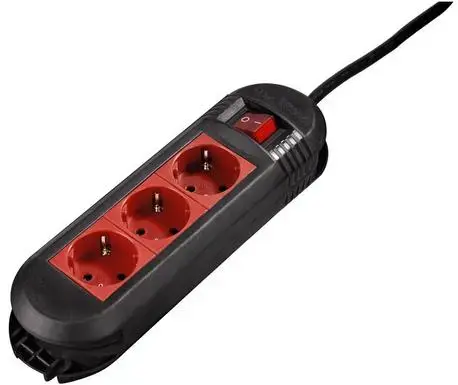 Prelungitor Hama 47883, 3 pize, 1.5 m (Negru/Rosu)