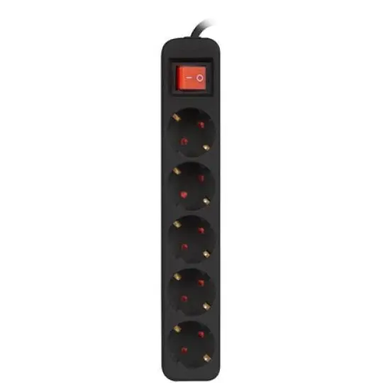 Prelungitor Lanberg 1.5m, 5 prize ng PS1-05F-0150-BK