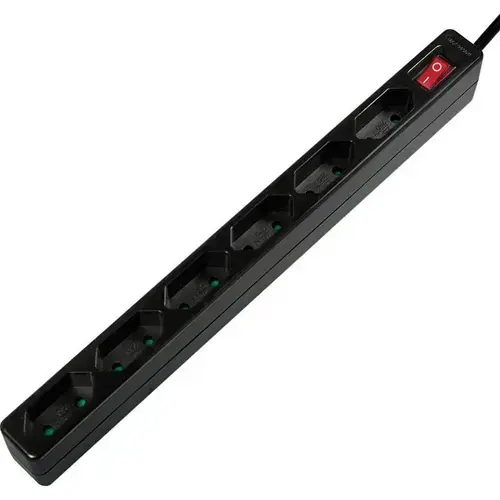 Prelungitor LogiLink LPS232B, Cu 6 prize, Negru