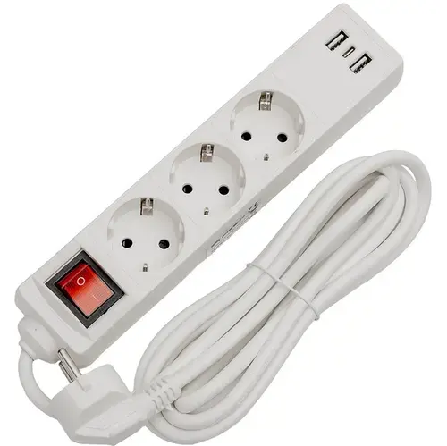 Prelungitor OEM FL3G15WUSB, 3 prize, 1.5 m (Alb)