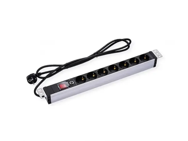 Prelungitor PDU 19" cu 7 x Schuko cu switch ON/OFF 3m, Value 19.99.1637