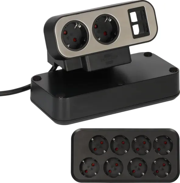 prelungitor pentru birou brennenstuhl estilo duplex desktop, 10 prize, 2x module keystone, 2m