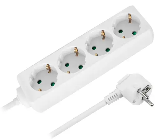 Prelungitor Rebel URZ3071-3B, 4 prize, 3 x 1.5 mm, 3 m (Alb)