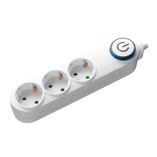 Prelungitor Samus 3PI3-3680, 3 Prize, 3M, 3680 W, Intrerupator, Alb