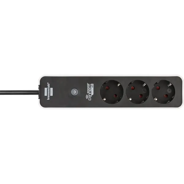 Prelungitor smart Brennenstuhl Connect Ecolor 212429, 3 prize, Wireless, compatibil Alexa/Google Assistant, Negru/Alb