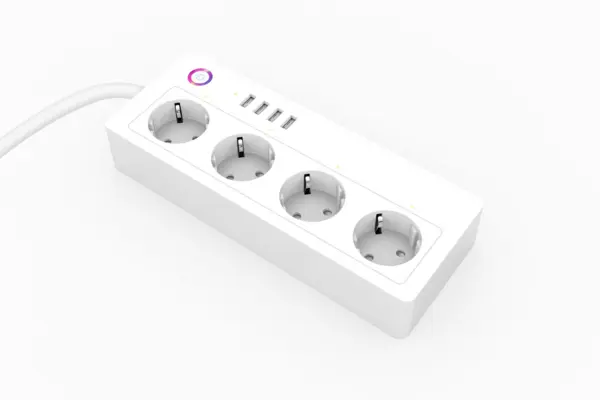 prelungitor smart rovo a26, wifi, 16a, 4 prize individuale, 4 usb tuya, alexa, google assistant,