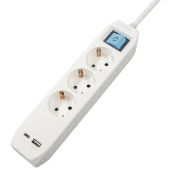 PRELUNGITOR SPACER SCHUKO x3 16A 1.8m GR PP-3-18-TC-USB