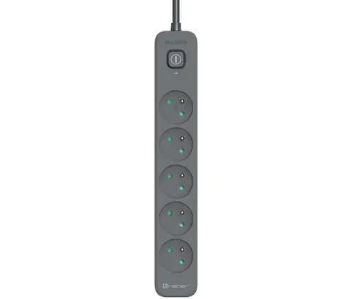Prelungitor Tracer Power Line+, 1.8 m, 5 prize (Negru)