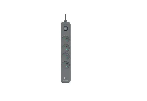 Prelungitor TRACER Power Line, 4 prize, 1 x USB-A, 1 x USB-C, 1.5 m (Negru)