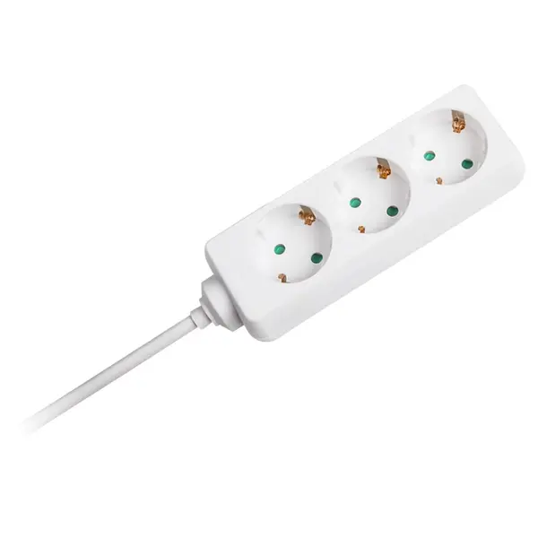 Prelungitor V-tac, 3 cai, 1.5 m, 3G1.5mm², alb, SKU-8754