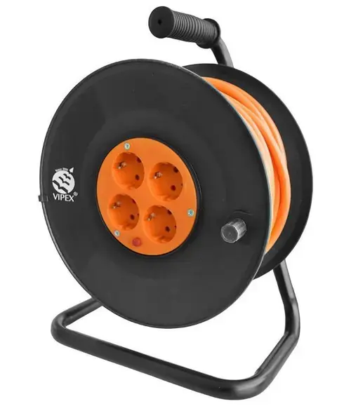Prelungitor Vipex PS15-T30, 3X1.5MM, 4 prize, 30 m (Negru/Portocaliu)