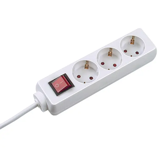 Prelungitor Vision Touch 307.1893 3 Prize Schuko, On/Off, 3M, Alb