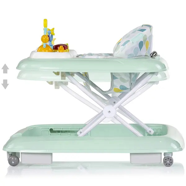 Premergator pentru copii Chipolino Baby Steps Mint cu panou de joaca, inaltime reglabila si tavita detasabila