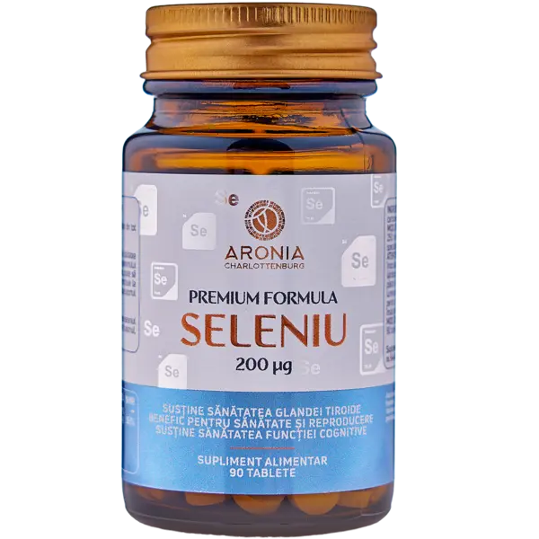 Premium Seleniu la 200µg — 90 tablete cu beneficii pentru tiroidă, fertilitate, longevitate și repararea țesuturilor