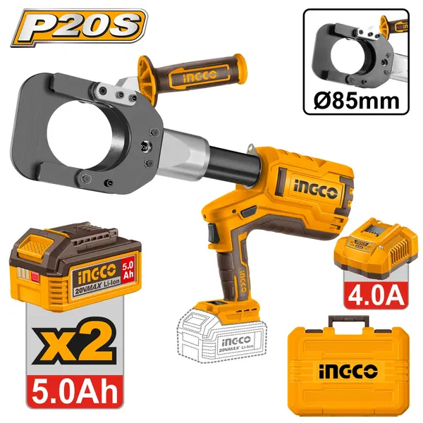 Presa pentru Taiere Cablu 85mm cu 2 Acumulatori INGCO CRCLI2005