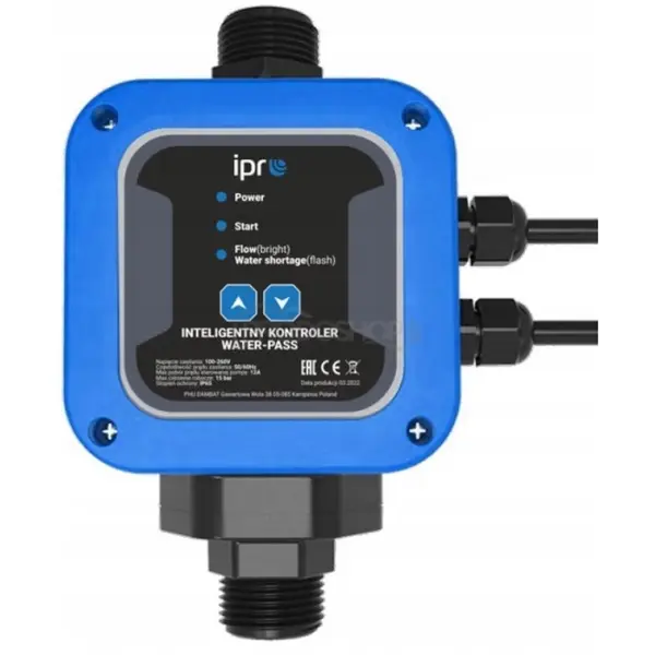 Presostat electronic inteligent, Water-Pass 2, 2.2kW, 10 bar, supapa sens inclusa, protectie suprasarcina si functionare uscata, IBO IPRO Professional