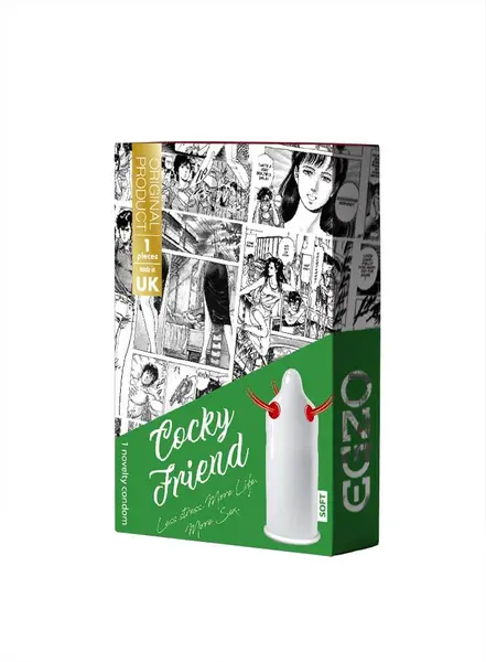 Prezervativ Egzo – Cocky Friend, textură cu micro-proeminențe moi pentru stimulare intensă, 1 bucată