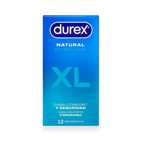 Prezervative Durex Natural XL, extra grande fit, 60 mm, 1 cutie x 12 buc