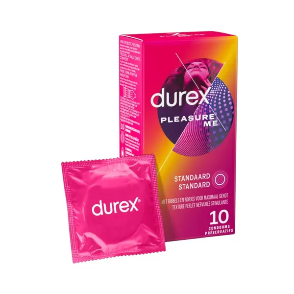 Prezervative Durex - Pleasure Me, cu striatii, 56 mm , 1 cutie x 10 buc