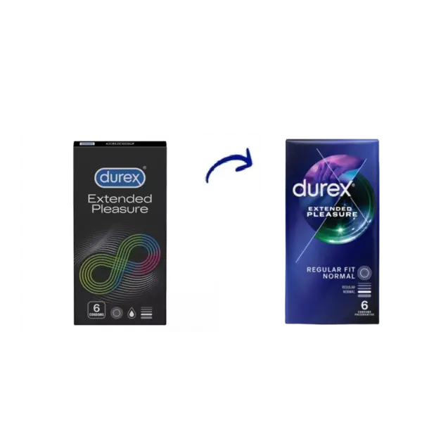 Prezervative Extended Pleasure, 6 bucati, Durex