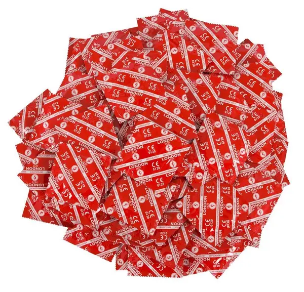 Prezervative London - Red, cu aromă de căpșuni, 100 buc