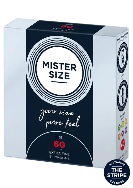 Prezervative MISTER SIZE, ultra subtiri, marime 60 mm, 1 cutie x 3 buc
