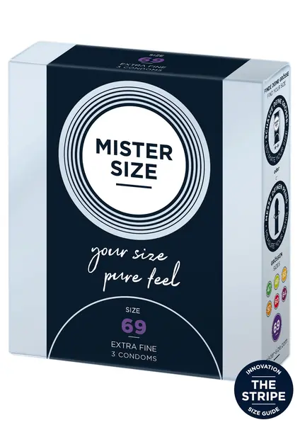 Prezervative MISTER SIZE, ultra subtiri, marime 69 mm, 1 cutie x 3 buc