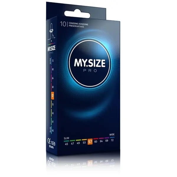 Prezervative MY.SIZE PRO – Condoms 57 mm, ultra-subțiri, pentru potrivire personalizată și sensibilitate naturală, 10 bucăți