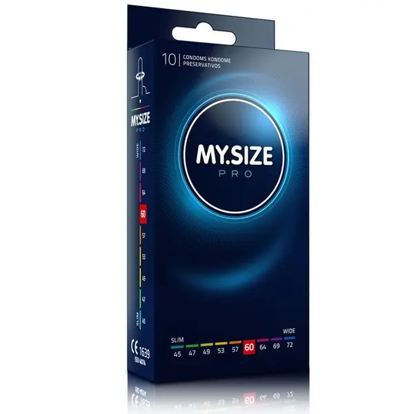 Prezervative MY.SIZE PRO – Condoms 60 mm, ultra-subțiri, pentru potrivire personalizată și sensibilitate naturală, 10 bucăți