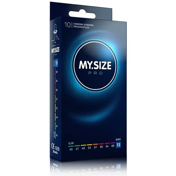 Prezervative MY.SIZE PRO – Condoms 72 mm, ultra-subțiri, pentru potrivire personalizată și sensibilitate naturală, 10 bucăți
