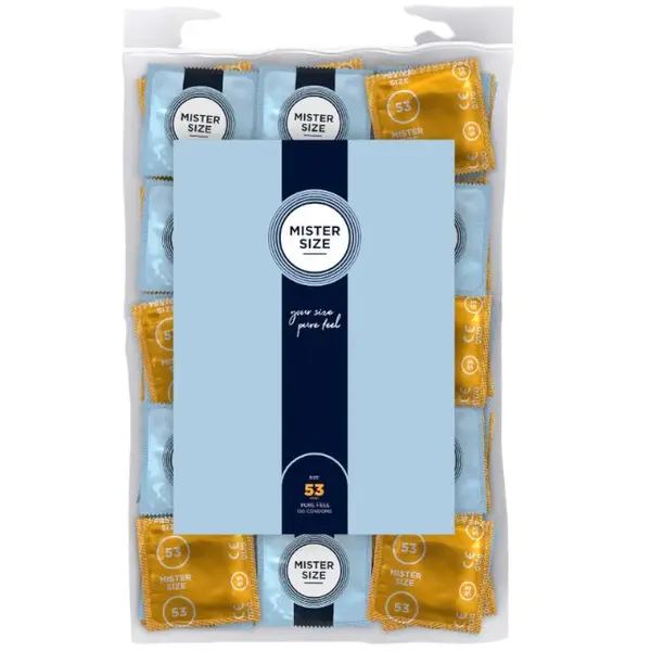 Prezervative ultra-subțiri MISTER SIZE, mărime 53 mm, 100 de bucăți