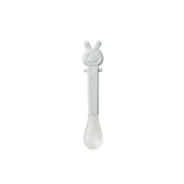 Prima lingurita de hranire cu varf din silicon moale Soft-Ended Grey