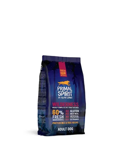 PRIMAL SPIRIT 60% Wilderness 1 kg hrană cu porc pentru câini