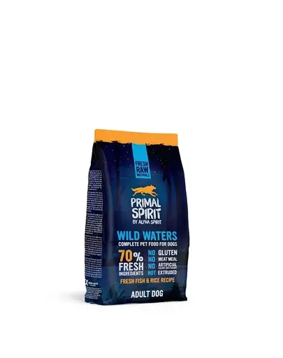 PRIMAL SPIRIT 70% Wild Waters hrană moale câini 2x1 kg cu pește